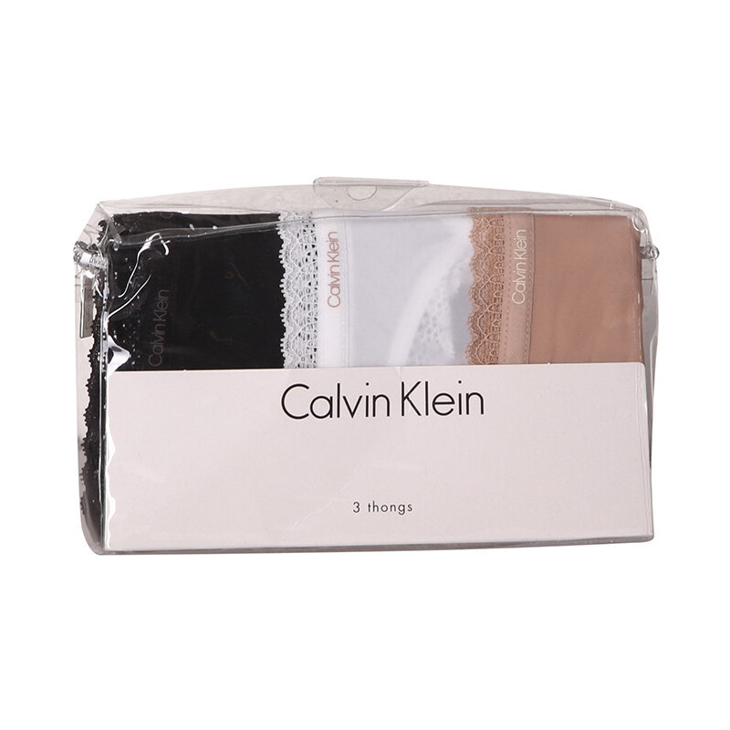 3PACK tanga damă Calvin Klein multicolor (QD3802E-FIY) M