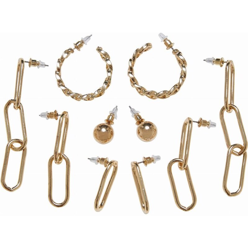 Urban Classics / Various Chain Earring 5-Pack gold
