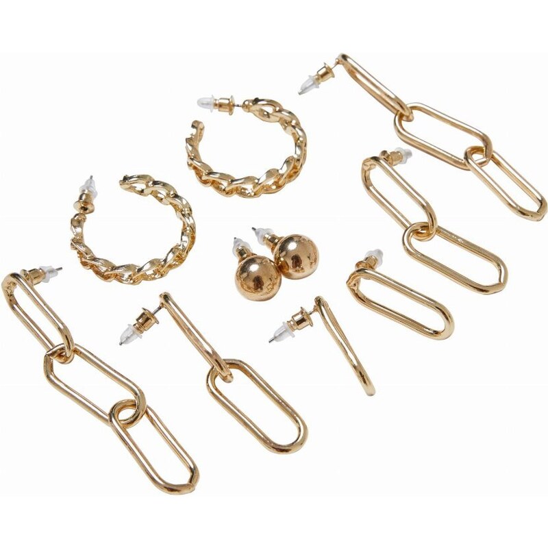 Urban Classics / Various Chain Earring 5-Pack gold