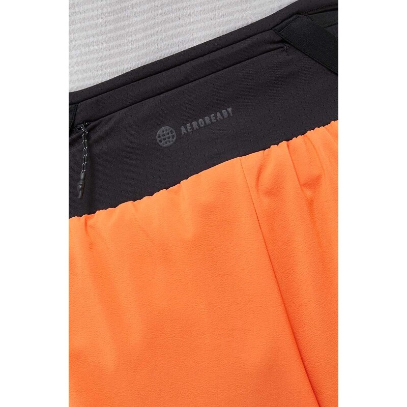 adidas TERREX pantaloni scurti sport Agravic femei, culoarea portocaliu, cu imprimeu, high waist