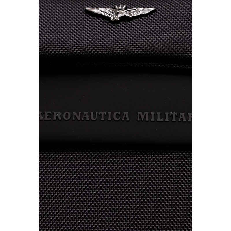 Aeronautica Militare rucsac barbati, culoarea negru, mare, neted