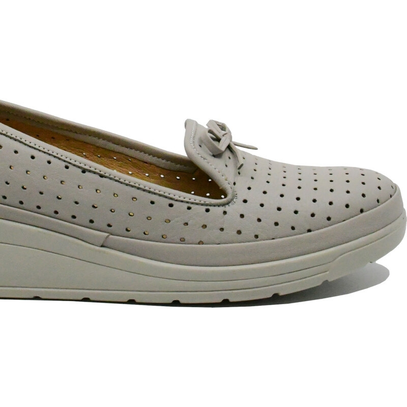 Pantofi comozi dama, Caspian, gri, din piele naturala CASP3502GRI