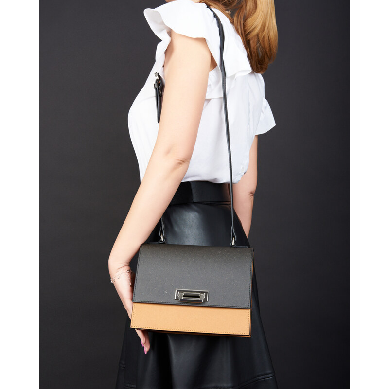 Pachet Geanta STAR Natural by Urban Vanilla, din piele naturala reciclata maro + Port card