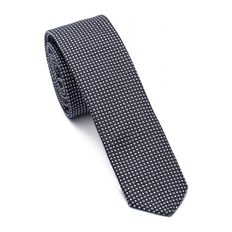 Bigotti Cravata matase tesuta bleumarin print geometric