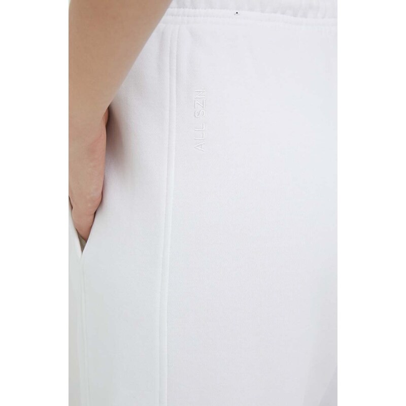 adidas pantaloni de trening culoarea alb, neted