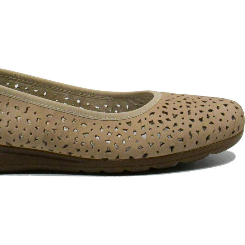 Pantofi comozi perforati Rieker bej din piele naturala RIKL9365-61