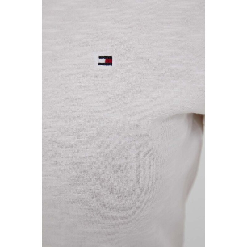 Tommy Hilfiger tricou din bumbac femei, culoarea bej WW0WW37857