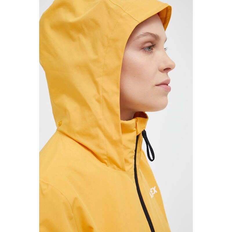 adidas TERREX geaca de ploaie Multi RAIN.RDY femei, culoarea galben