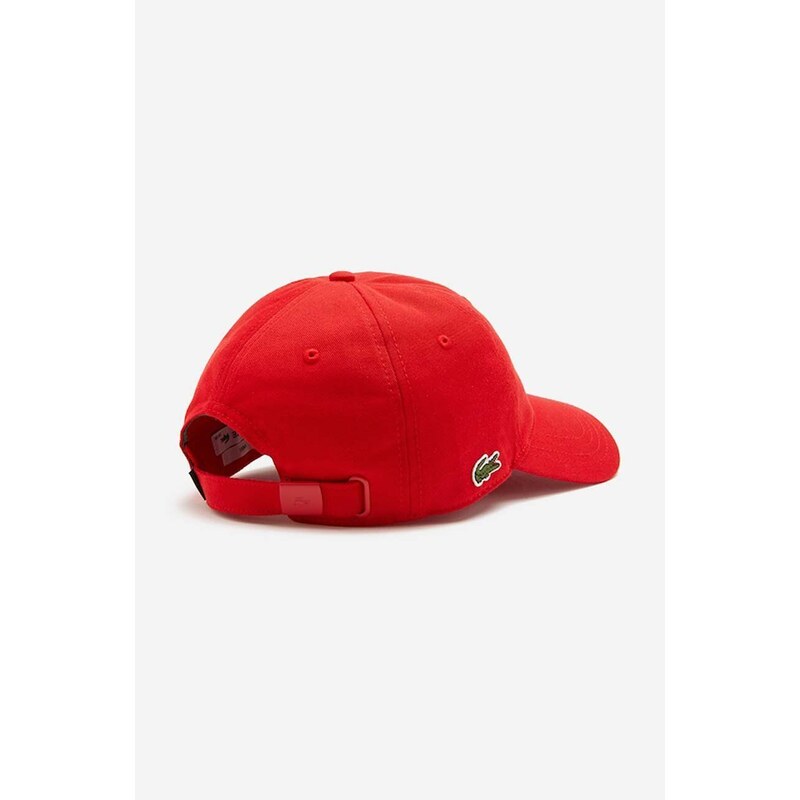 Lacoste șapcă de baseball din bumbac culoarea roșu, uni