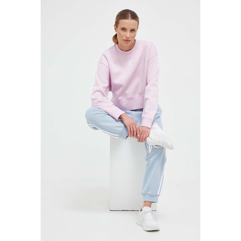 adidas Originals bluza femei, culoarea roz, neted