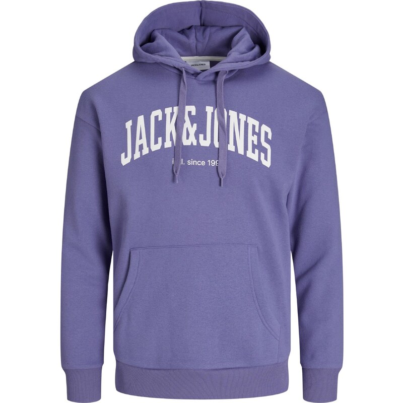 JACK & JONES Bluză de molton 'Josh' lila / alb