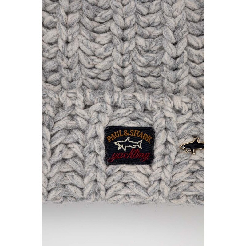 Paul&Shark caciula din amestec de lana culoarea gri, din tricot gros