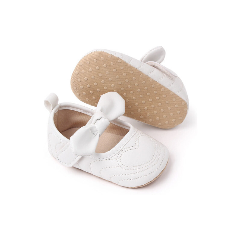 SuperBaby Pantofiori albi pentru fetite - Heart