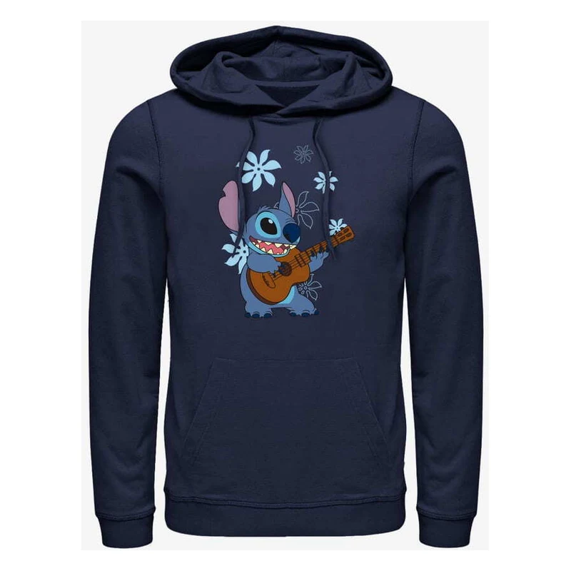 Queens Disney Classics Lilo u0026 Stitch - Stitch Flowers Unisex Hoodie Navy  Blue - GLAMI.ro