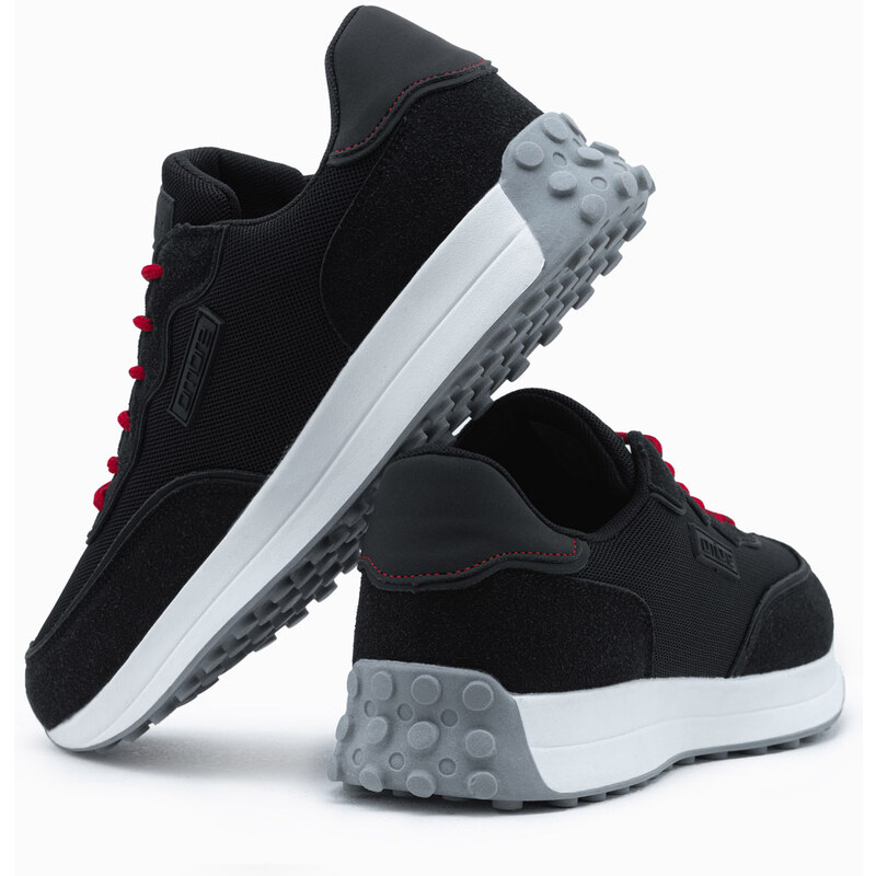Ombre Pantofi de sport din material combinat pentru bărbați - negru V3 OM-FOSL-0110