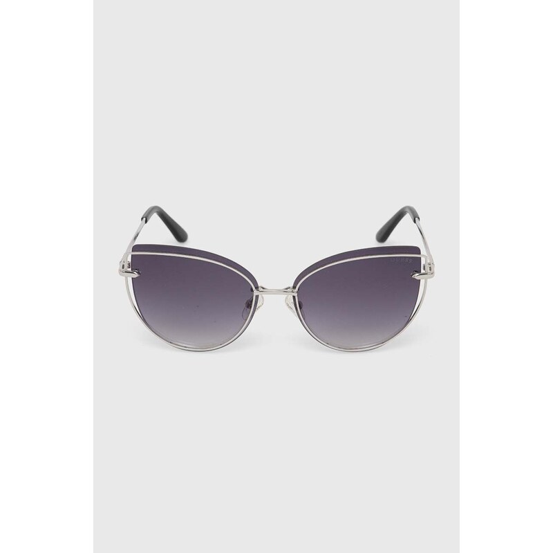 Guess ochelari de soare femei, culoarea argintiu