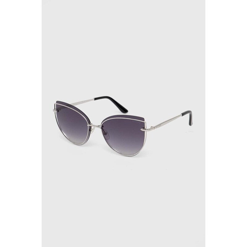 Guess ochelari de soare femei, culoarea argintiu