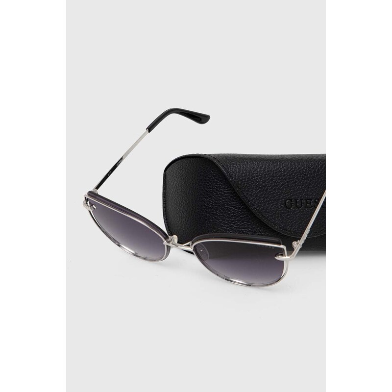 Guess ochelari de soare femei, culoarea argintiu