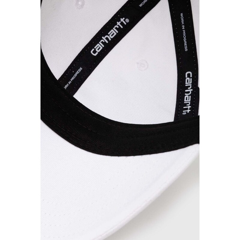 Carhartt WIP șapcă de baseball din bumbac Canvas Script culoarea alb, cu imprimeu I028876-TREEHOUSE/