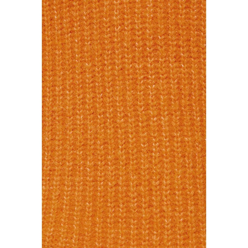 Bruuns Bazaar pulover de lana femei, culoarea portocaliu, călduros, cu turtleneck