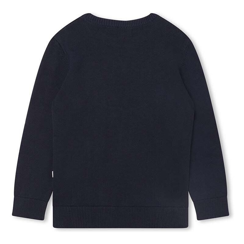 BOSS pulover de bumbac pentru copii culoarea albastru marin, light