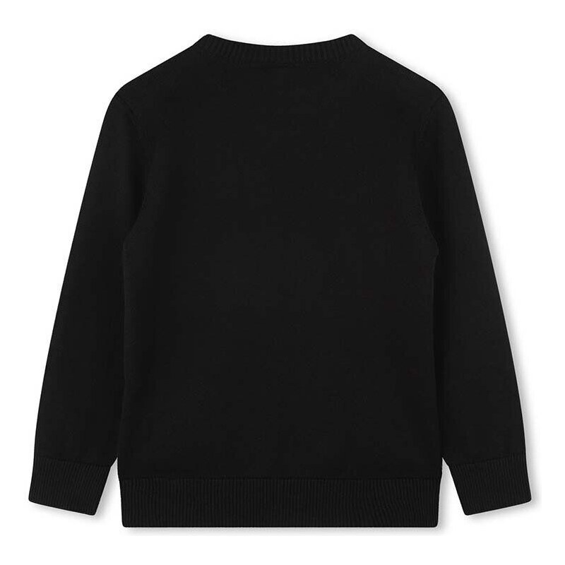 BOSS pulover de bumbac pentru copii culoarea negru, light