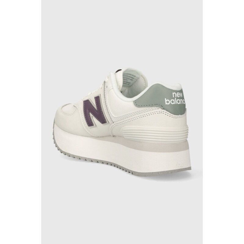 New Balance sneakers din piele WL574ZFG culoarea alb