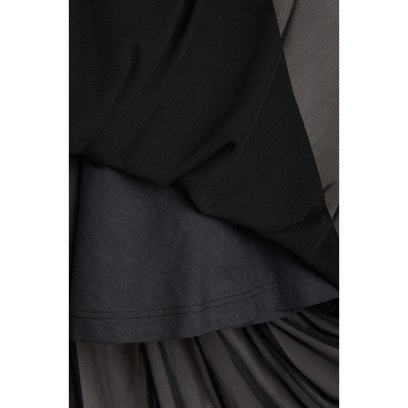Mini Rodini fusta fete culoarea negru, midi, evazati