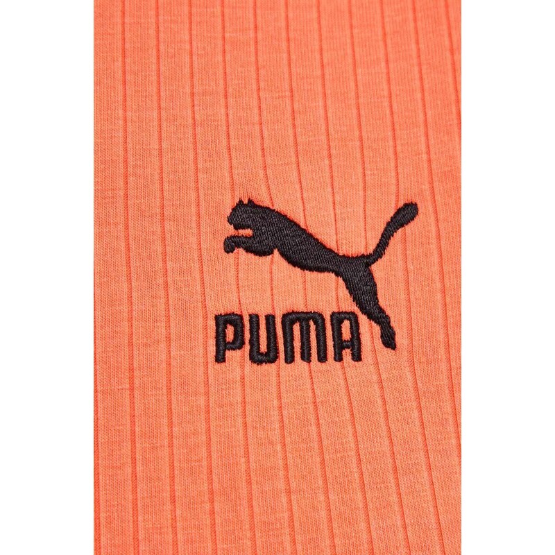 Puma rochie culoarea portocaliu, mini, mulata