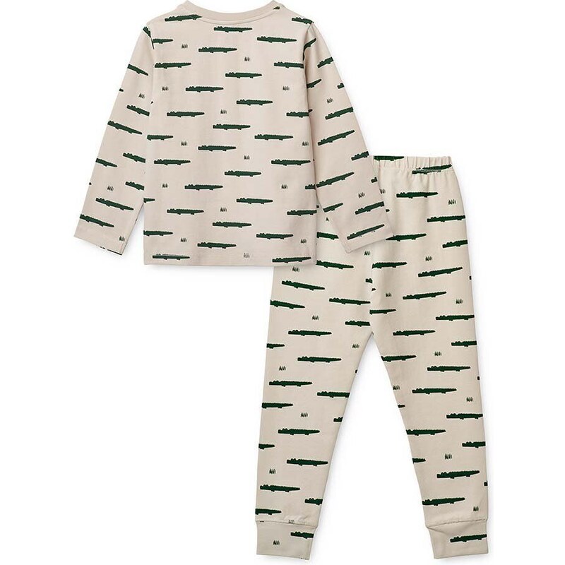 Liewood pijamale de bumbac pentru copii culoarea bej, modelator