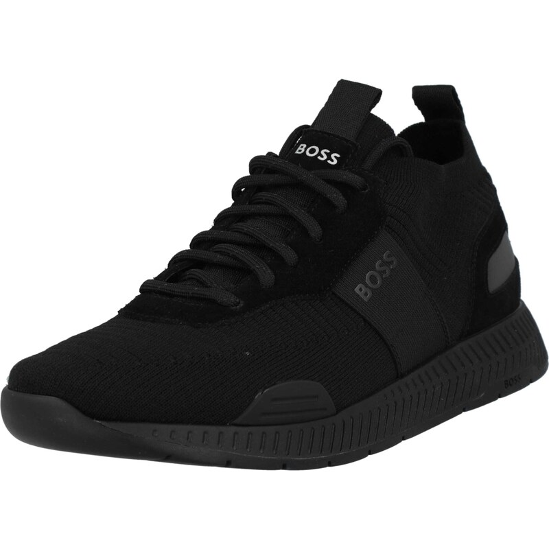 BOSS Black Sneaker low 'Titanium' negru / alb