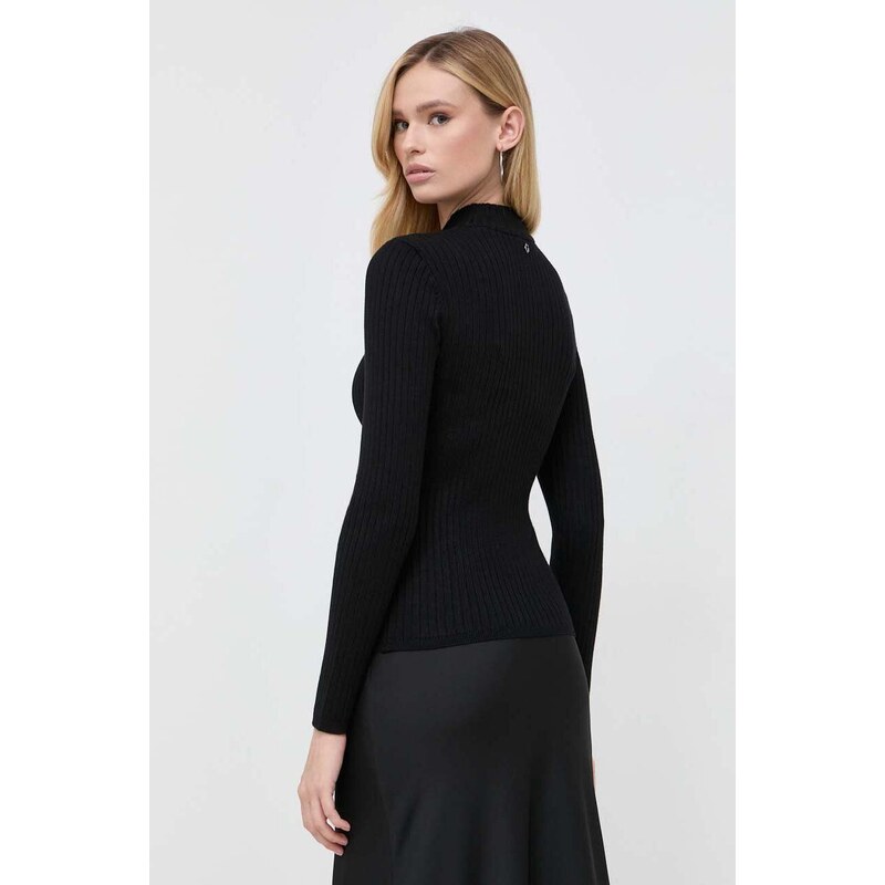 Guess pulover femei, culoarea negru, light, cu turtleneck