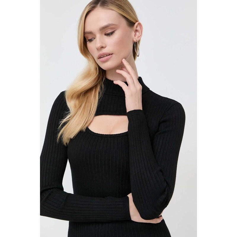 Guess pulover femei, culoarea negru, light, cu turtleneck