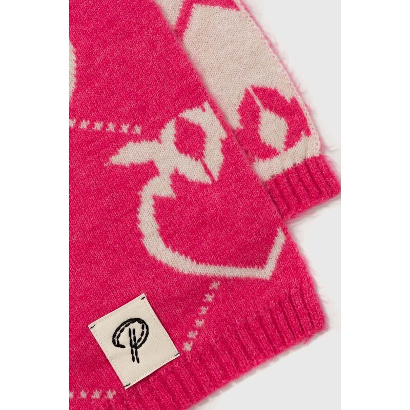 Pinko Up esarfa din amestec de lana culoarea roz, modelator