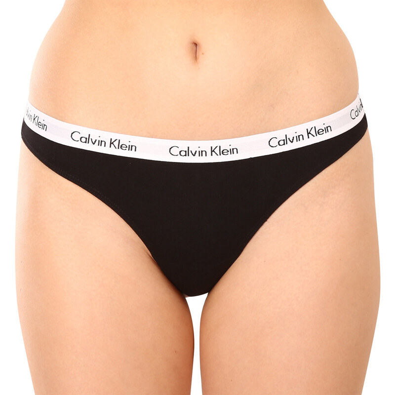 3PACK tanga damă Calvin Klein negri (QD3587E-001) S