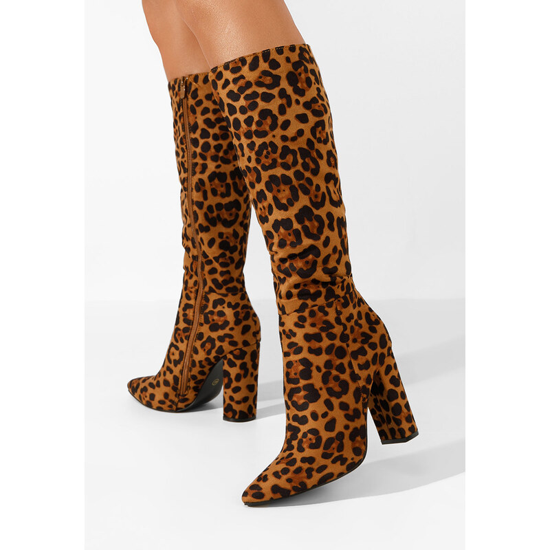 Zapatos Cizme cu toc gros Alyndra leopard