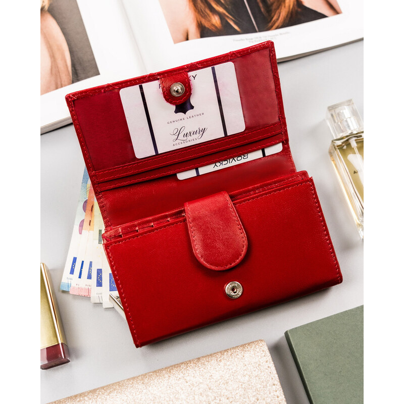 Portofel dama din piele naturala Rovicky PTR-R-RD-21-GCL-Q-3936 R