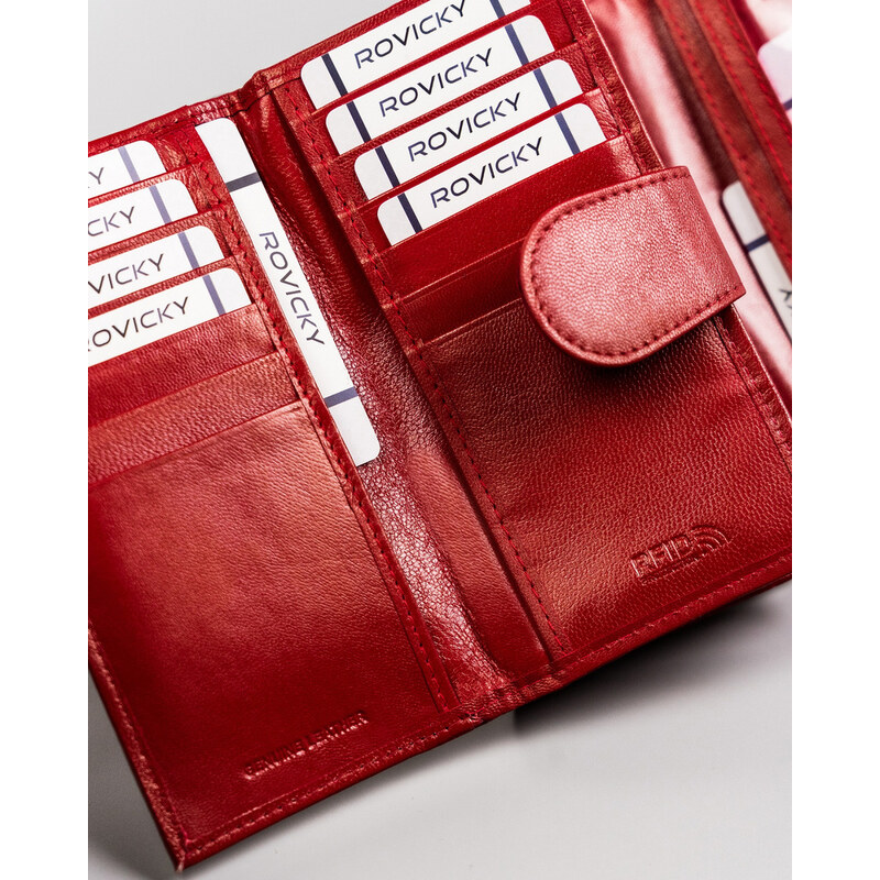 Portofel dama din piele naturala Rovicky PTR-R-RD-21-GCL-Q-3936 R