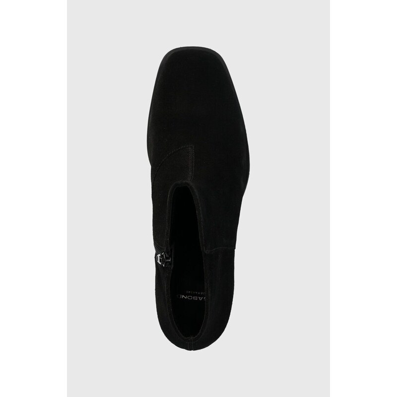 Vagabond Shoemakers cizme din piele intoarsa STINA femei, culoarea negru, cu toc drept, 5609.040.20