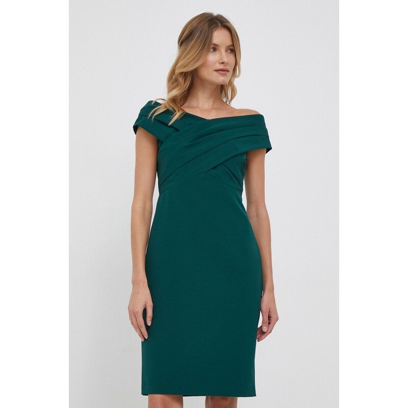 Lauren Ralph Lauren rochie culoarea verde, mini, drept