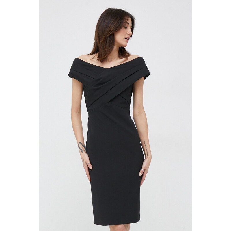 Lauren Ralph Lauren rochie culoarea negru, mini, drept