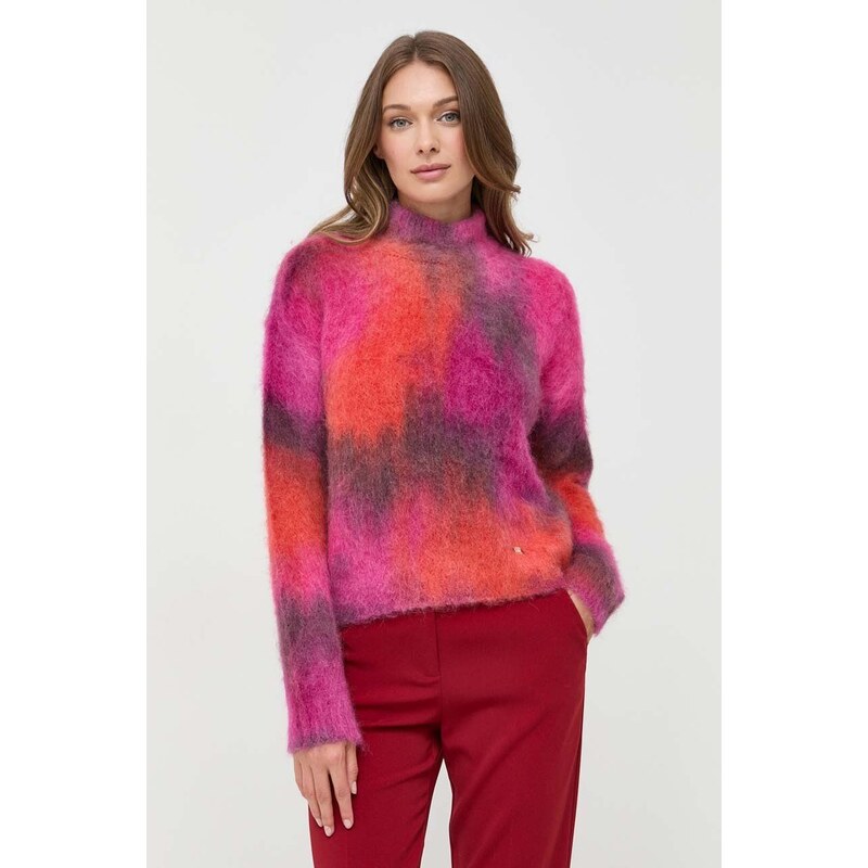 Pinko pulover din amestec de lana femei, călduros, cu turtleneck