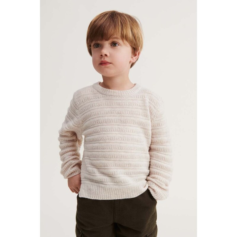 Liewood pulover pentru copii din amestec de lana culoarea bej, light