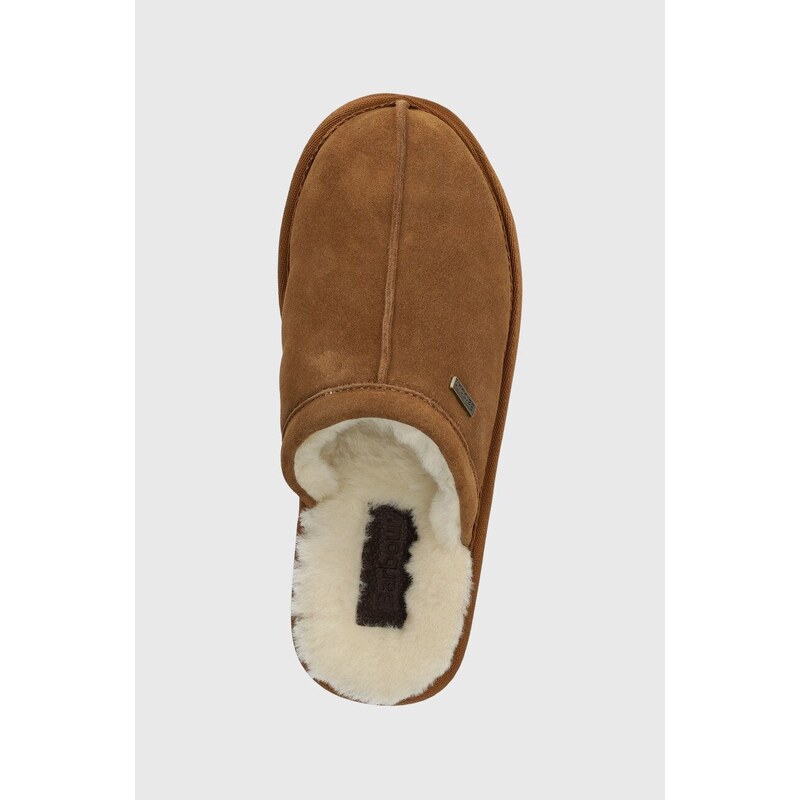 Barbour papuci din piele intoarsa Leck culoarea maro, MSL0024BE51