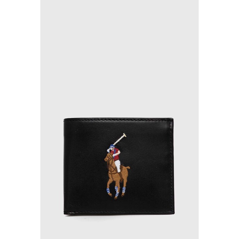 Polo Ralph Lauren portofel de piele bărbați, culoarea negru 405898356