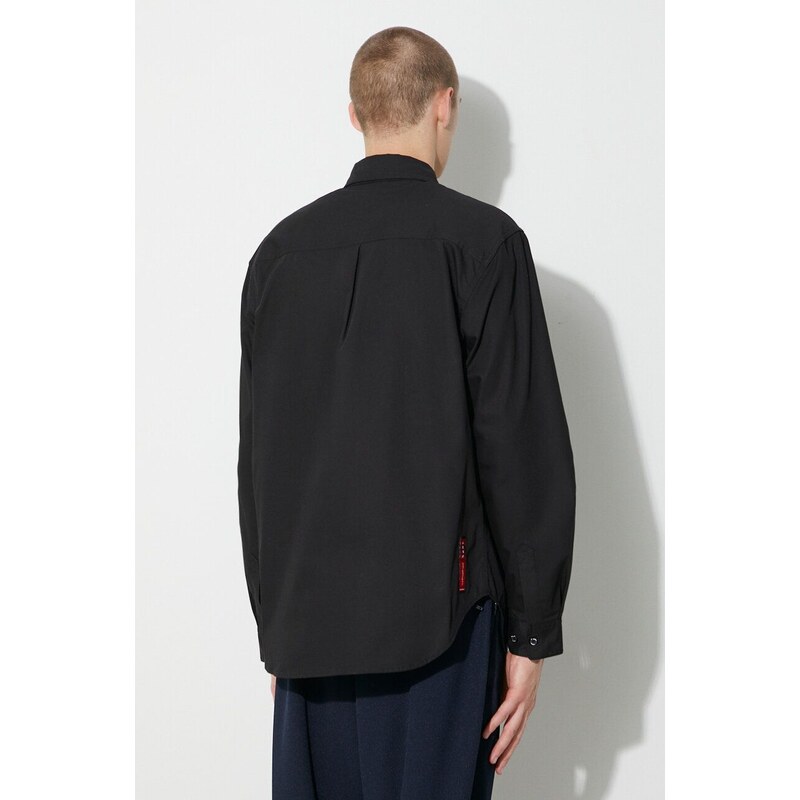 Evisu cămașă din bumbac Brocade Pocket bărbați, culoarea negru, cu guler clasic, regular, 2EAHTM3SL7036RXCT