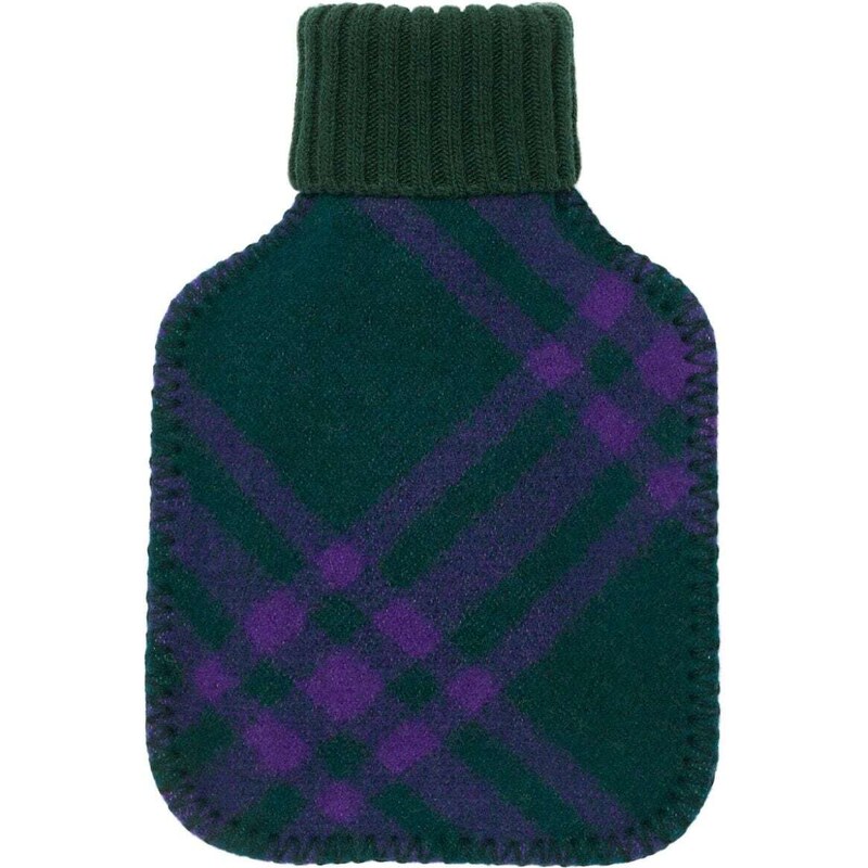 Burberry plaid-check wool hot water bottle - Green