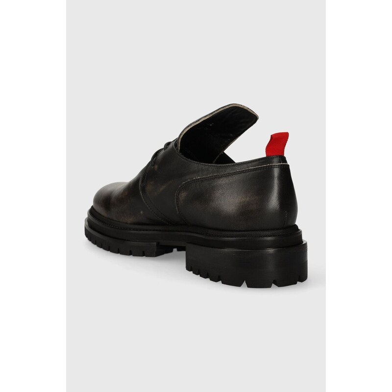 424 pantofi de piele bărbați, culoarea negru, 35424Q05T 236573