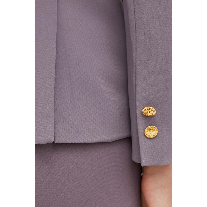 Elisabetta Franchi sacou culoarea violet, un singur rand de nasturi, neted