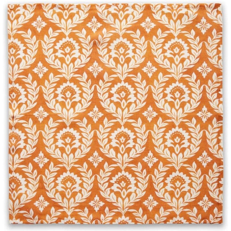 La DoubleJ leaf-print linen napkins (set of 2) - Orange